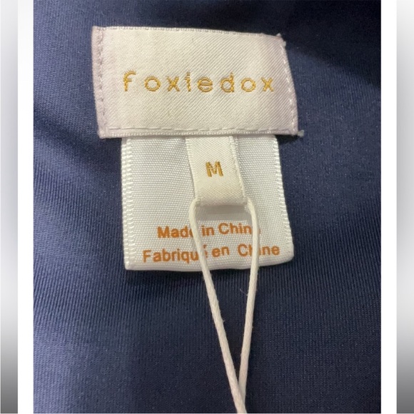 NWT FOXIEDOX Navy and Pink Embroidered Dress - Picture 7 of 15